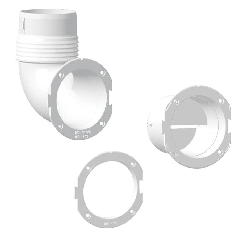 Ventilator Connector Flange, ?76 x 5mm, White - 4Boats