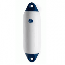 White and Blue Coloured-end Fenders 11 x 40 (4 x 16) - 4Boats