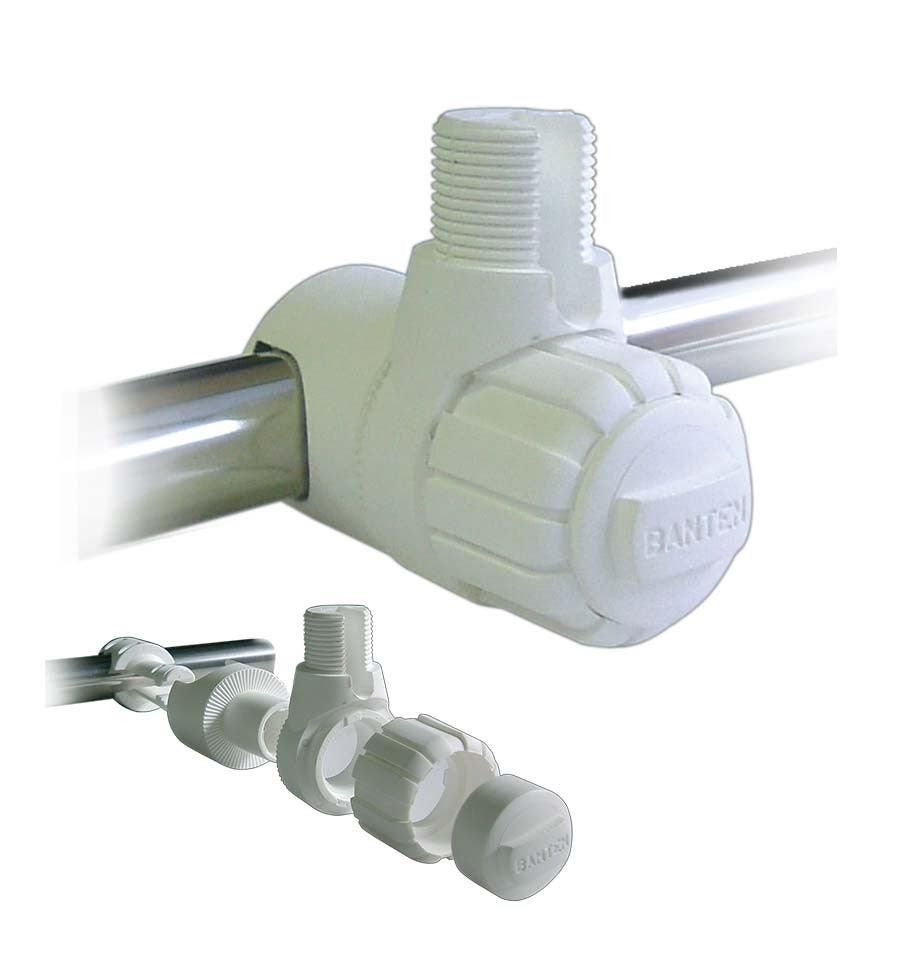 WHITE NYLON RAIL MOUNT 1"-14 THREADS ON 1" DIAMETER - 4Boats